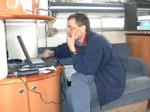 Alex McMullen with the PC plotter test bench